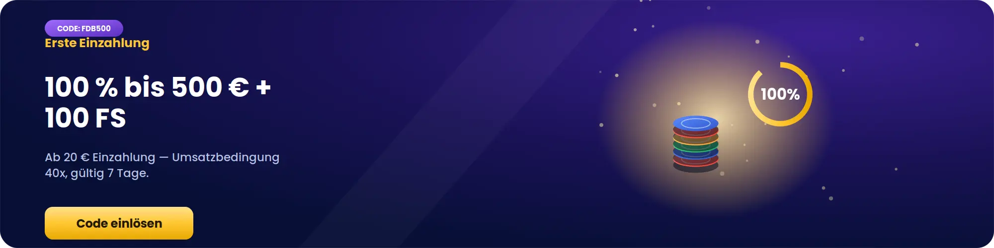 Bonus-Code FDB500 im Jackpoty Casino Bet für die erste Einzahlung