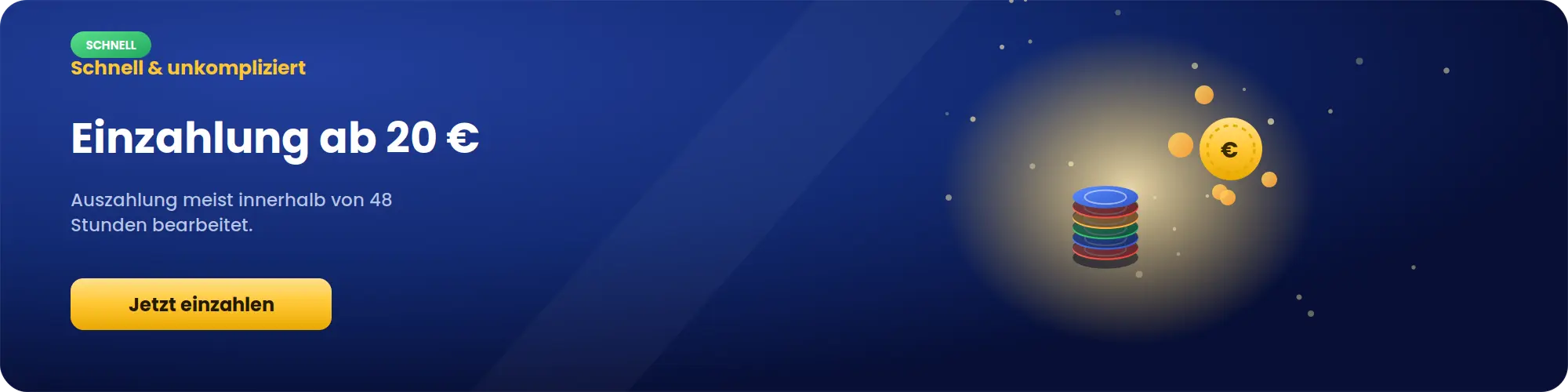 Einzahlung ab 20 € im Online Casino Jackpoty